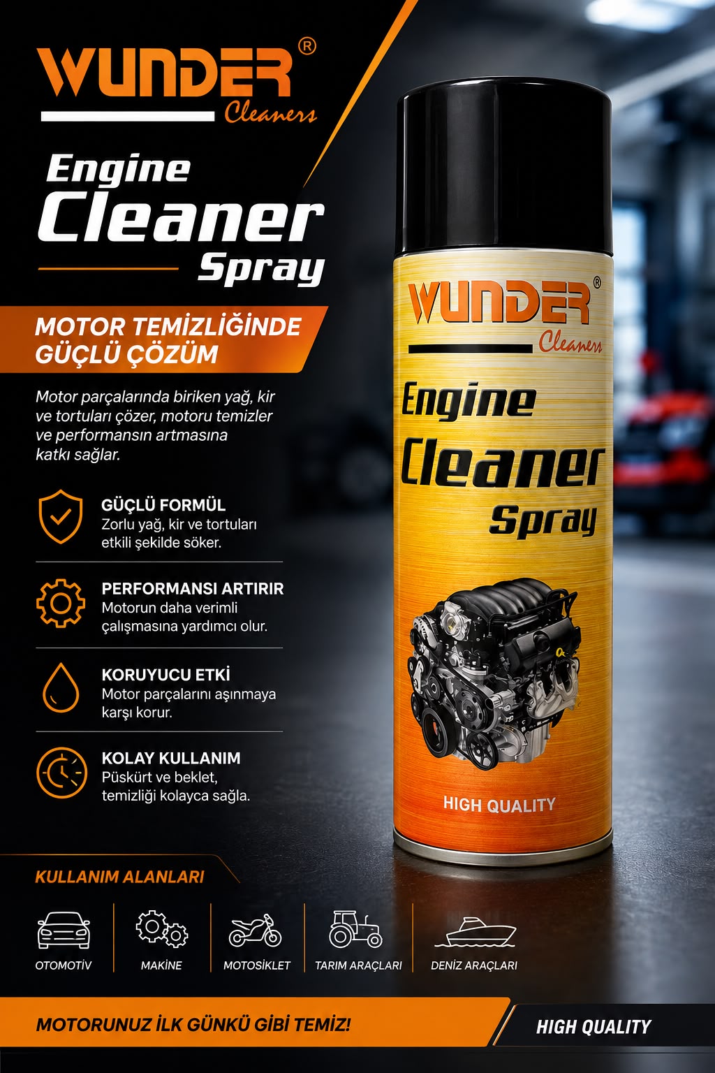 Wunder Aerosol – wu motor temizleyici sprey